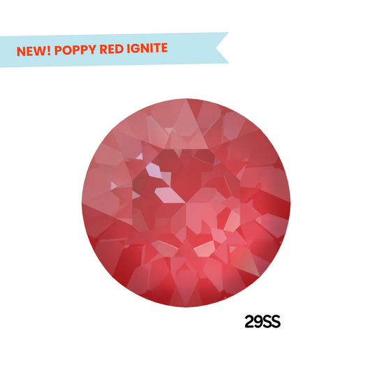 Poppy Red Ignite 1088 Chatons Barton Crystal, 29SS