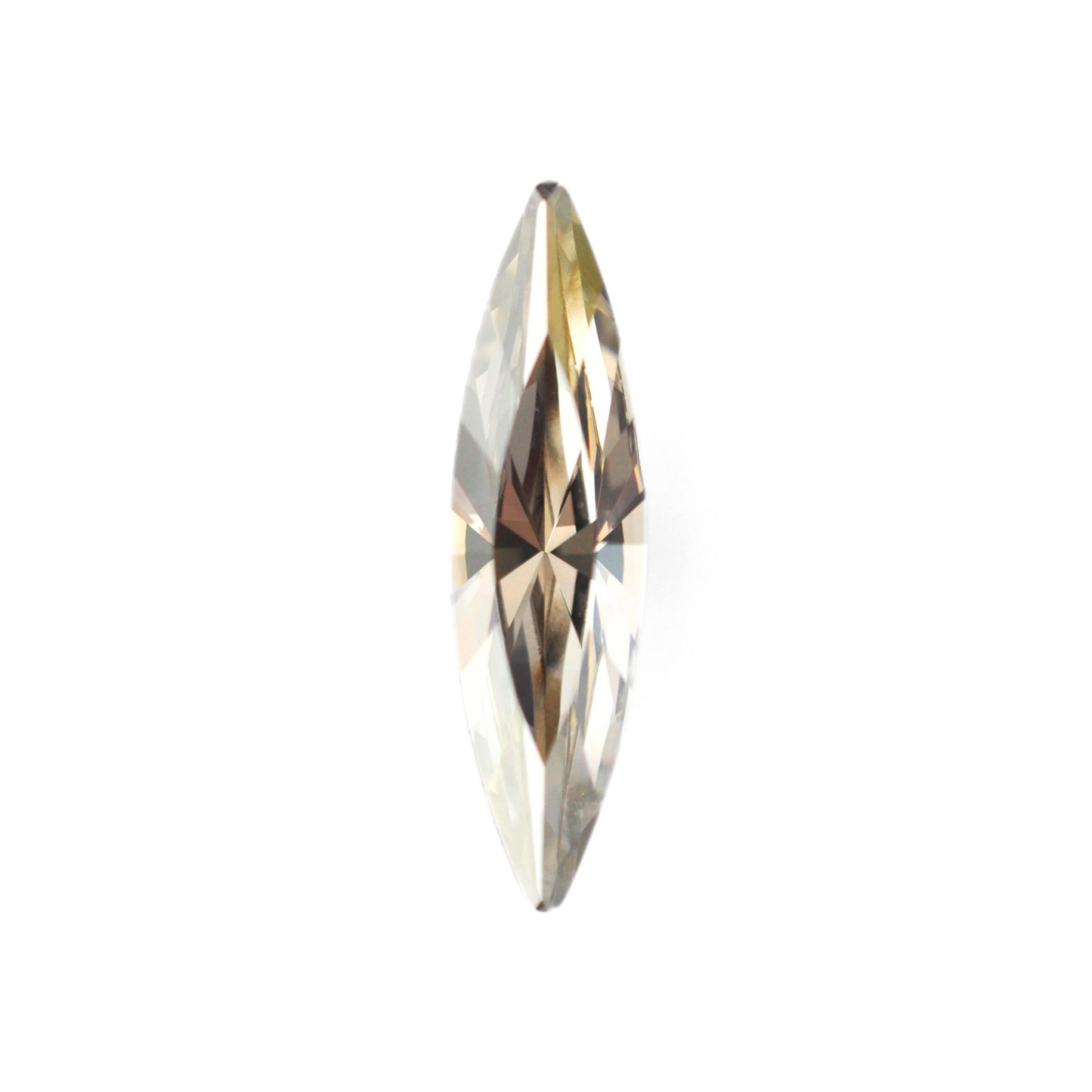 One large navette shape faceted Austrian crystal rhinestones in the color Silver Shade displayed on a white background.