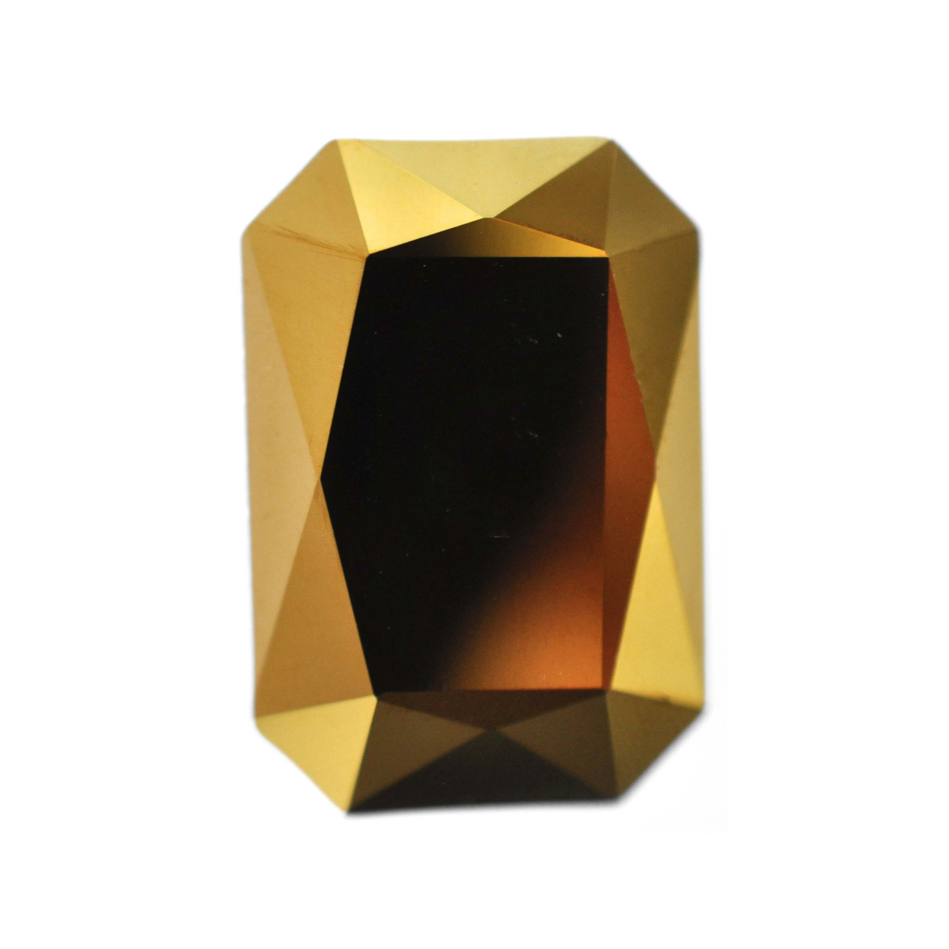 One large octagon shape faceted Austrian crystal rhinestones in the color Dorado displayed on a white background.