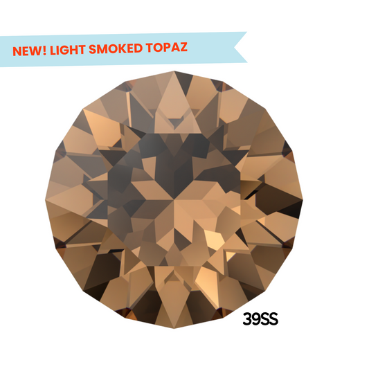 Reinvented Light Smoked Topaz 1088 Chatons Barton Crystal, 39SS