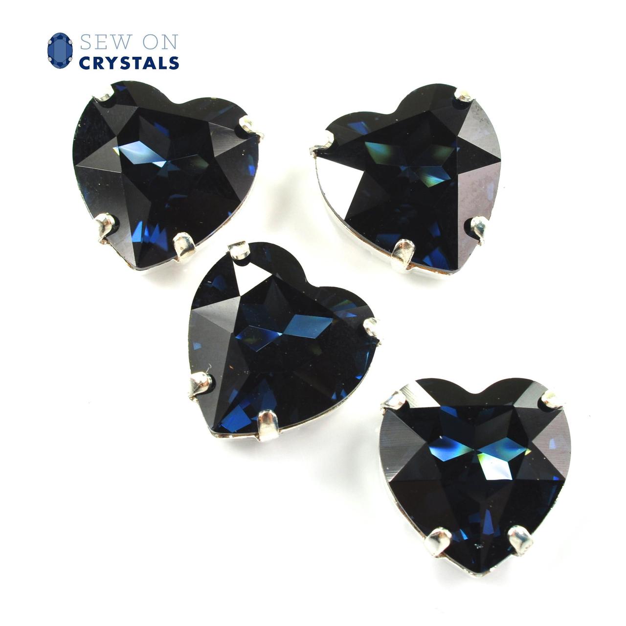 Montana 14mm Heart Sew On Crystals - 4 Pieces