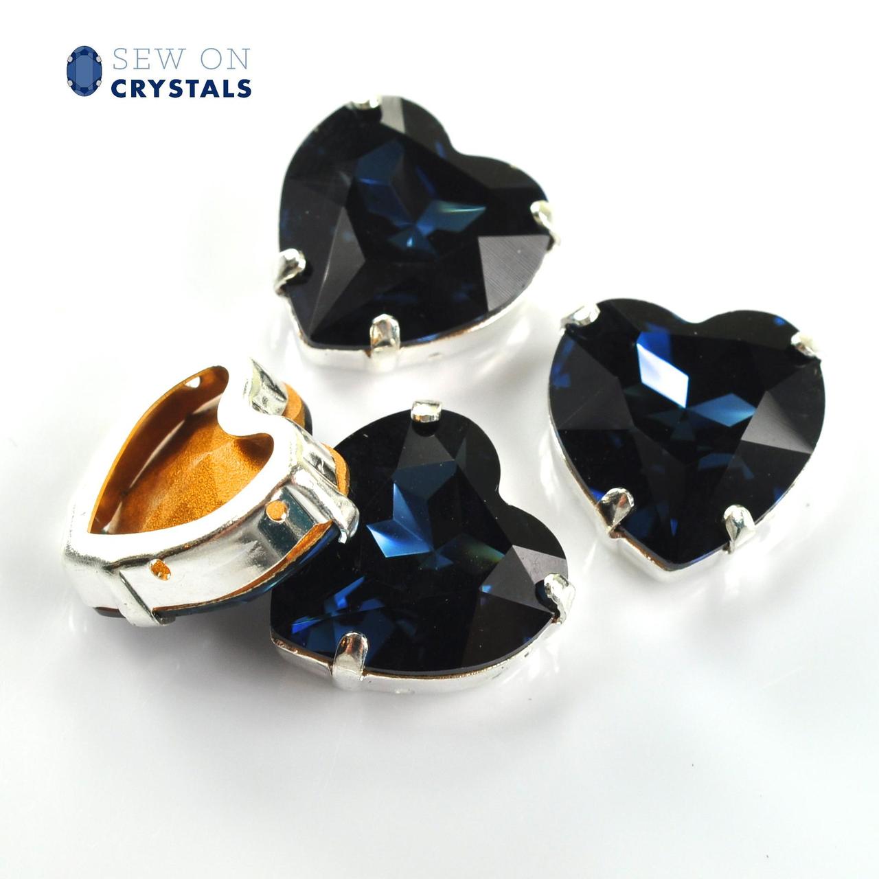 Montana 14mm Heart Sew On Crystals - 4 Pieces