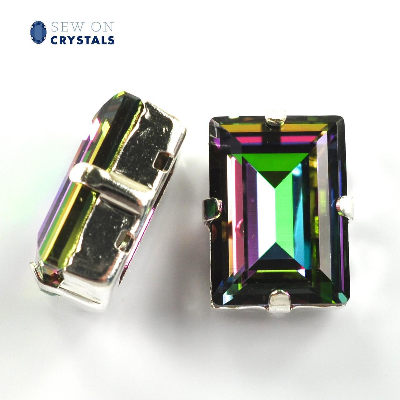 Light Azore Electra 14x10mm Square Octagon Sew On Crystals - 2 Pieces