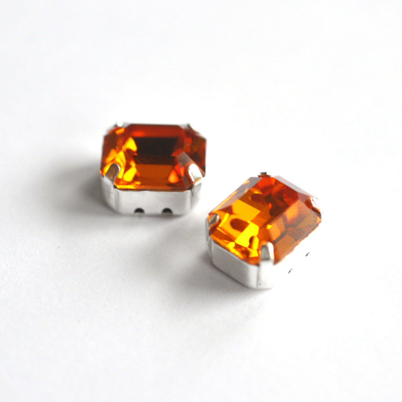 Topaz 12x10mm Octagon Sew On Crystals - 2 Pieces