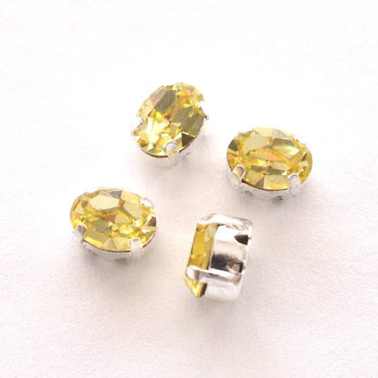 Jonquil 8x6mm Sew On Set Ovals - 4 Pieces