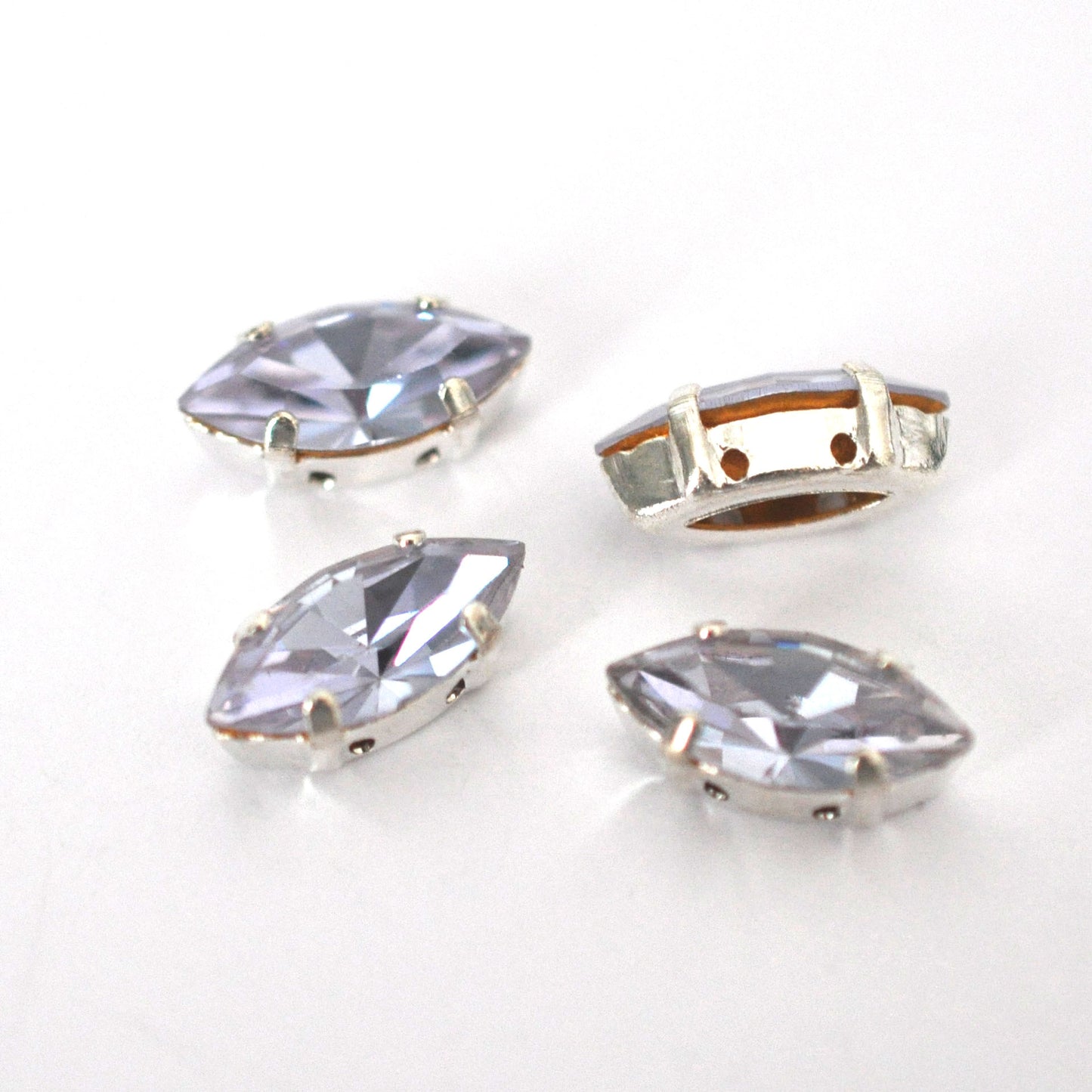 Alexandrite (Vintage!) 15x7mm Navette Sew On Crystals - 4 Pieces