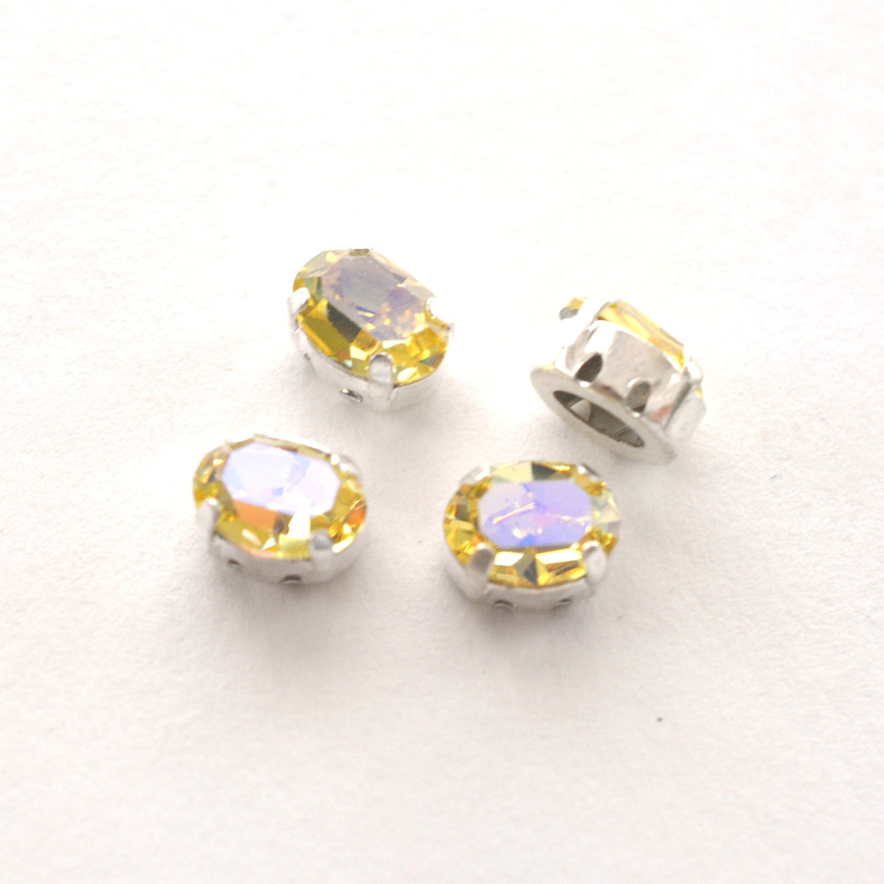 Jonquil Glacier Blue 8x6mm Sew On Set Ovals - 4 Pieces