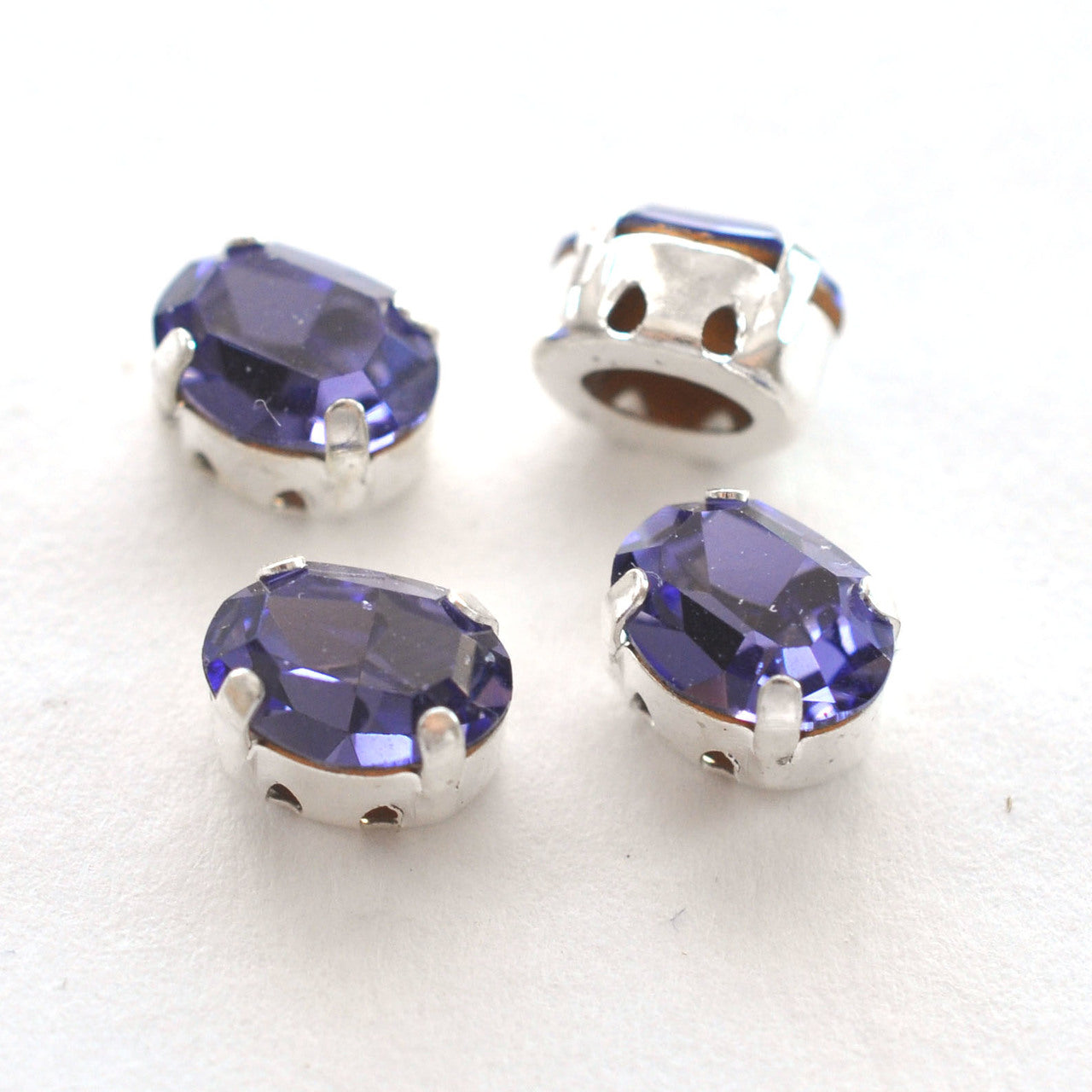 Tanzanite 8x6mm Sew On Set Ovals - 4 Pieces