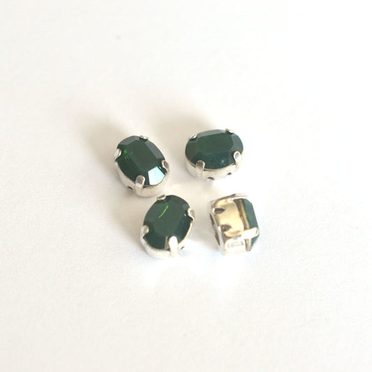 Palace Green Opal 8x6mm Sew On Set Ovals - 4 Pieces