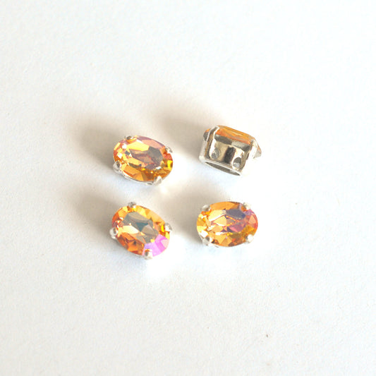 Summer Blush 8x6mm Sew On Set Ovals - 4 Pieces