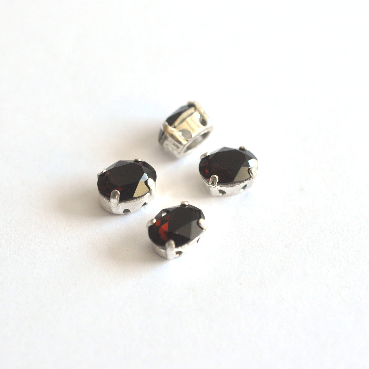 Mocca 8x6mm Sew On Set Ovals - 4 Pieces