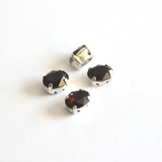 Mocca 8x6mm Sew On Set Ovals - 4 Pieces