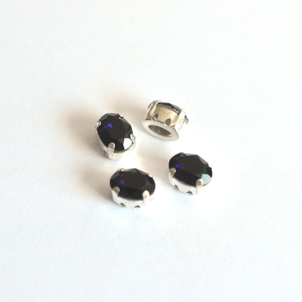 Dark Indigo 8x6mm Sew On Set Ovals - 4 Pieces