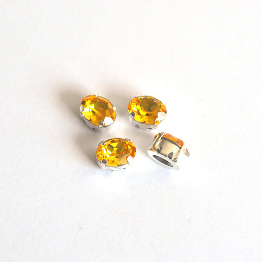 Light Topaz 8x6mm Sew On Set Ovals - 4 Pieces