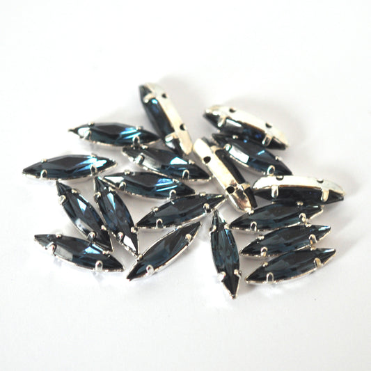 Montana 15x4mm Navette Sew On Crystals - 12 Pieces