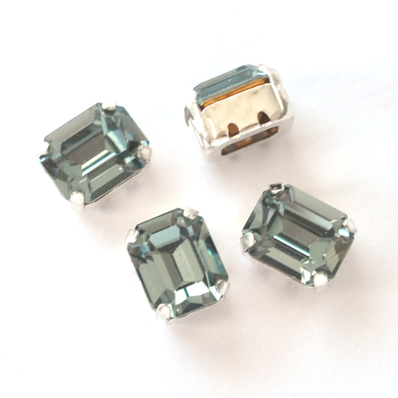 Indian Sapphire 10x8mm Octagon Sew On Crystals - 4 Pieces