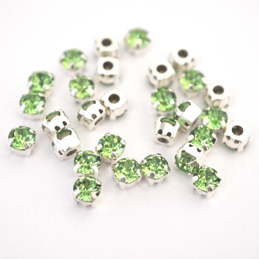 Peridot Sew On Set Barton Crystal Chaton Montees 6mm, 29ss