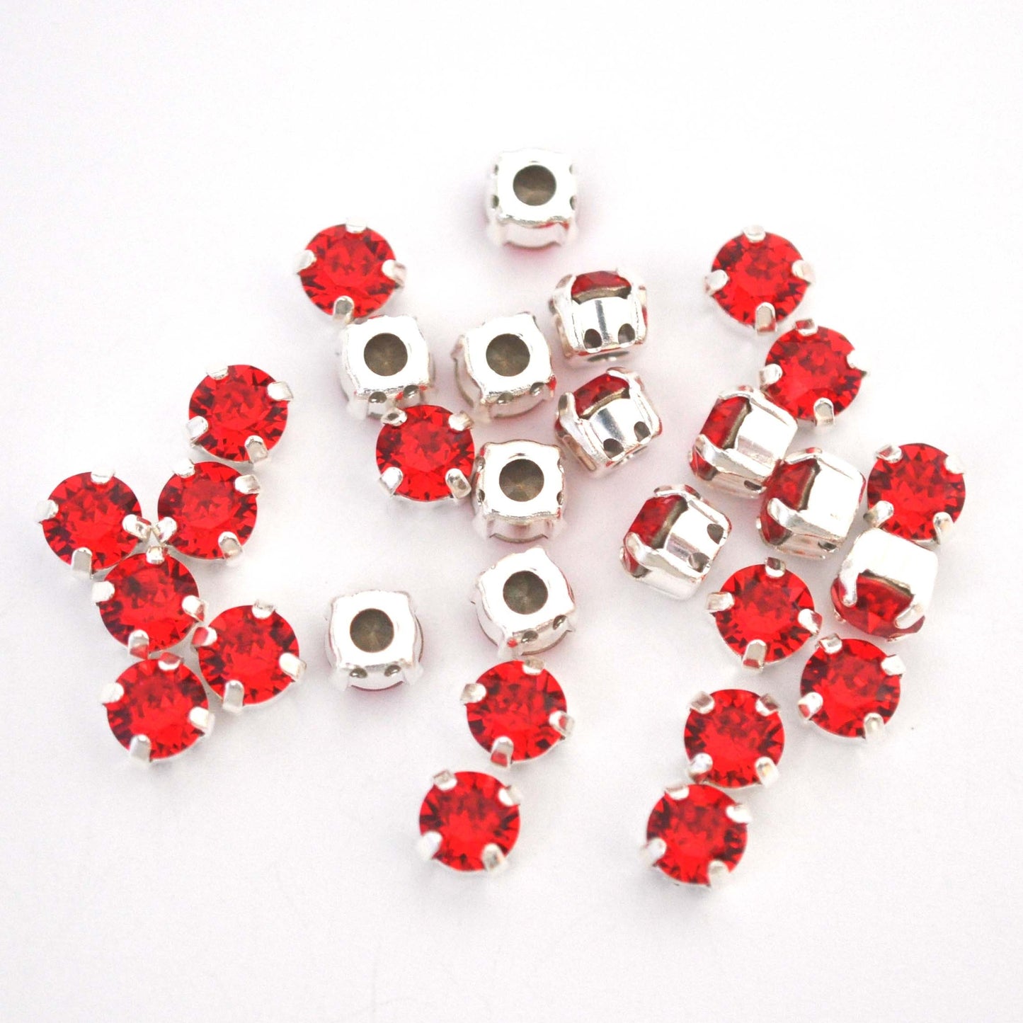 Light Siam Sew On Set Barton Crystal Chaton Montees 6mm, 29ss