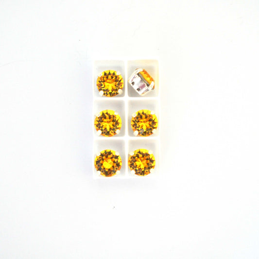 Light Topaz Sew On Set Barton Crystal Chaton Montees 8mm, 39ss