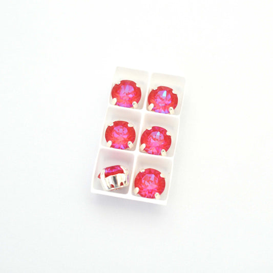 Royal Red Delite Sew On Set Barton Crystal Chaton Montees 8mm, 39ss