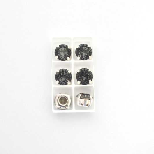 Silver Night Sew On Set Barton Crystal Chaton Montees 8mm, 39ss