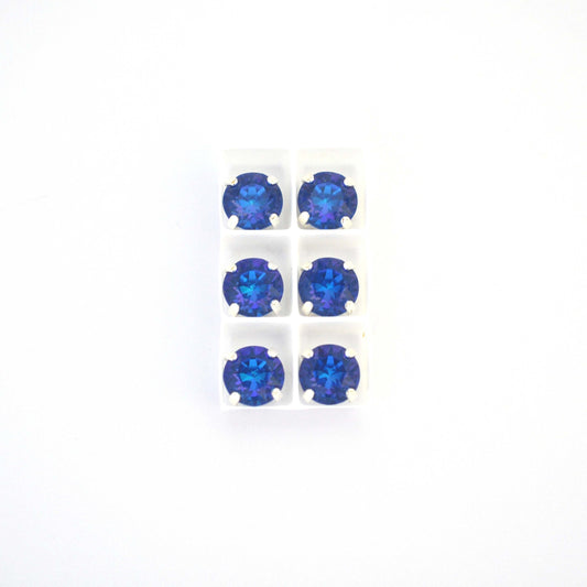 Royal Blue Delite Sew On Set Barton Crystal Chaton Montees 8mm, 39ss