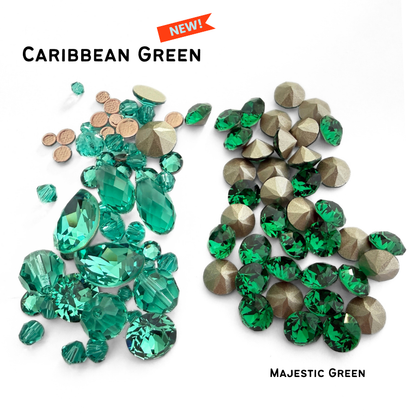 Caribbean Green 1088 Chatons Barton Crystal, 39SS