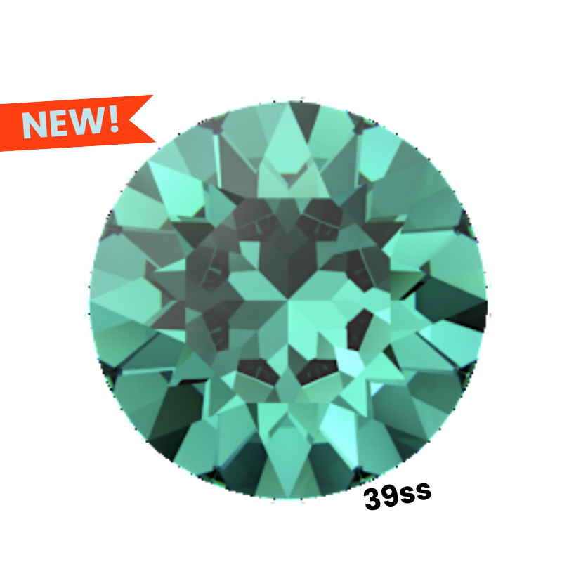 Caribbean Green 1088 Chatons Barton Crystal, 39SS