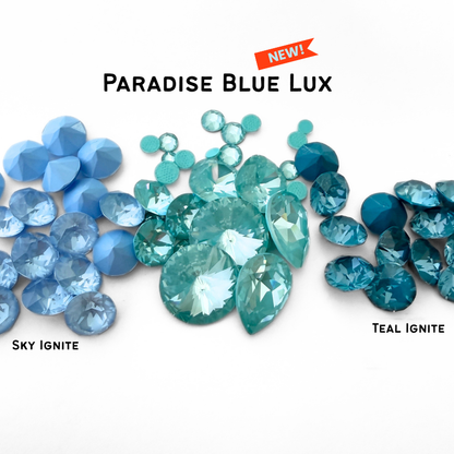 Paradise Blue Lux 1088 Chatons Barton Crystal, 39SS