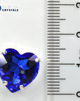 Sapphire 14mm Heart Sew On Crystals - 4 Pieces