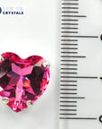 Rose 14mm Heart Sew On Crystals - 4 Pieces