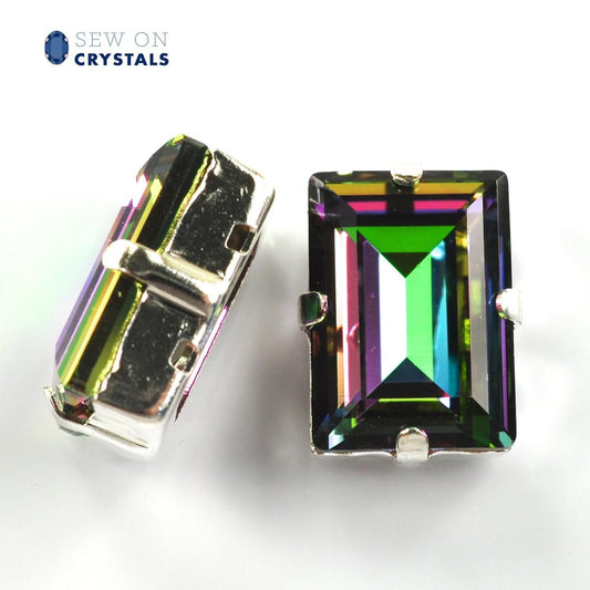 Light Azore Electra 14x10mm Square Octagon Sew On Crystals - 2 Pieces