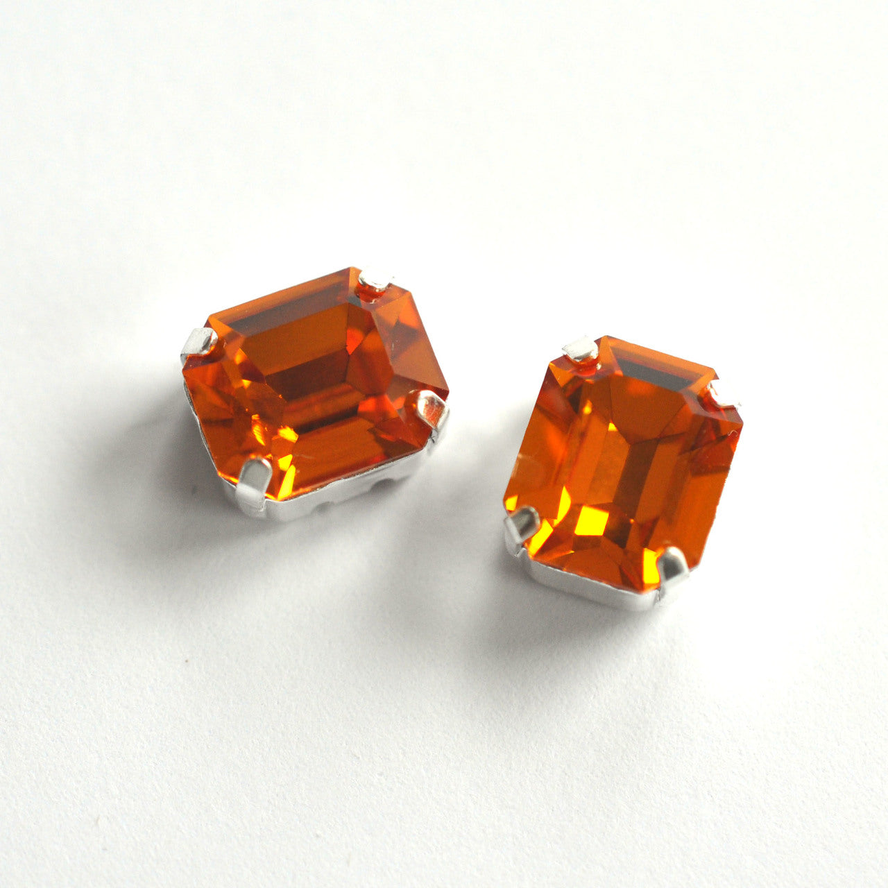 Topaz 12x10mm Octagon Sew On Crystals - 2 Pieces