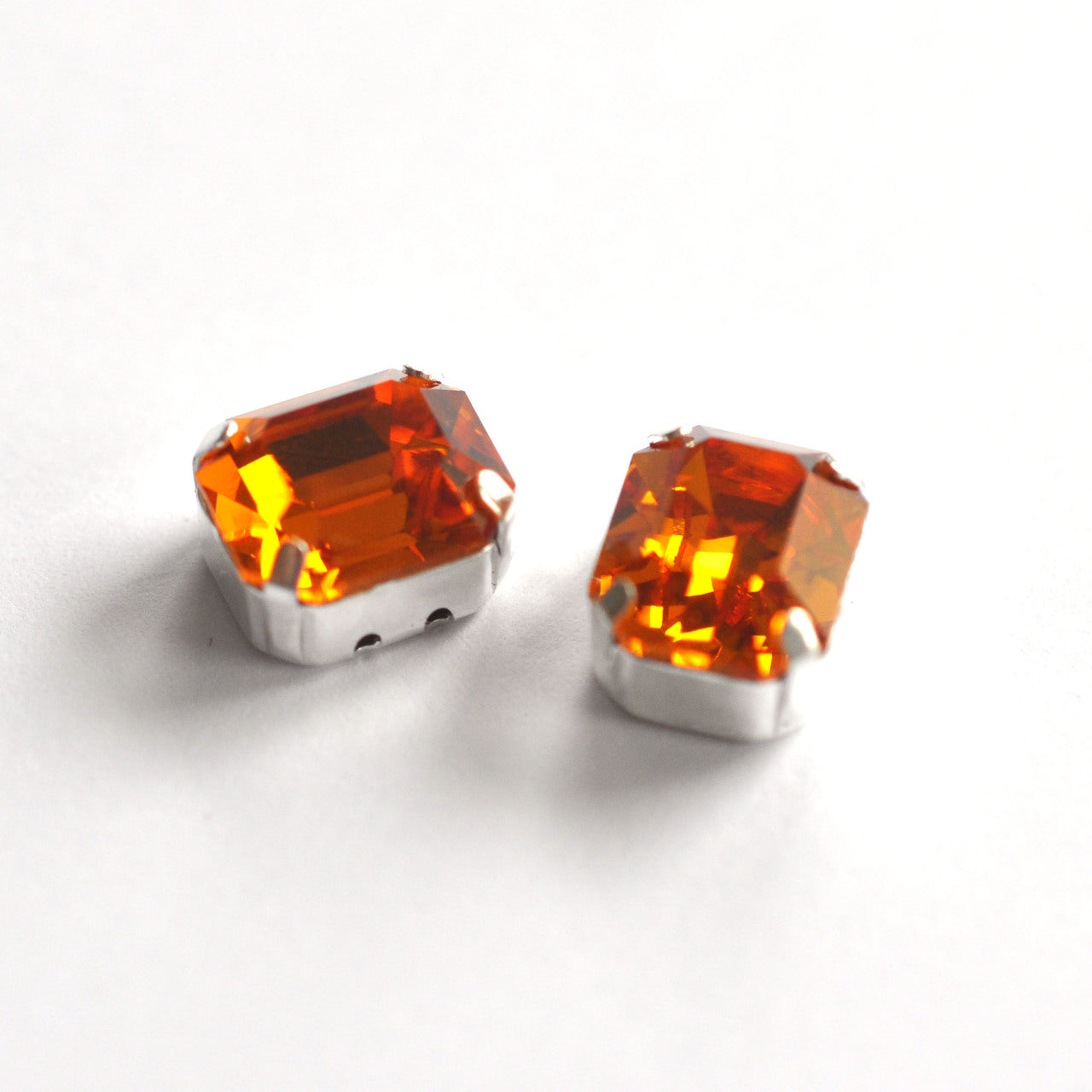Topaz 12x10mm Octagon Sew On Crystals - 2 Pieces
