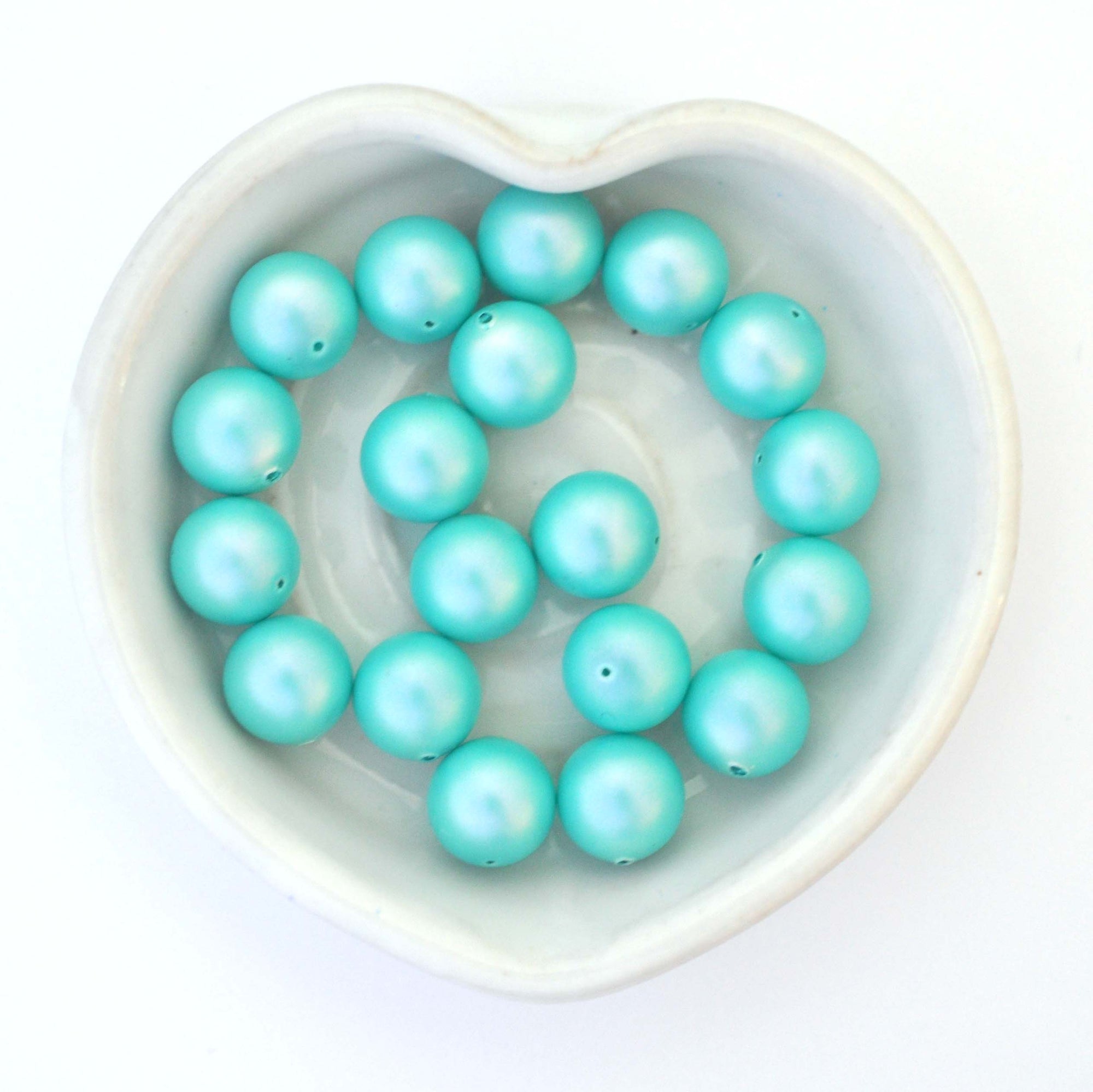 Iridescent Light Turquoise 5810 Barton Crystal Round Pearl Beads 10mm