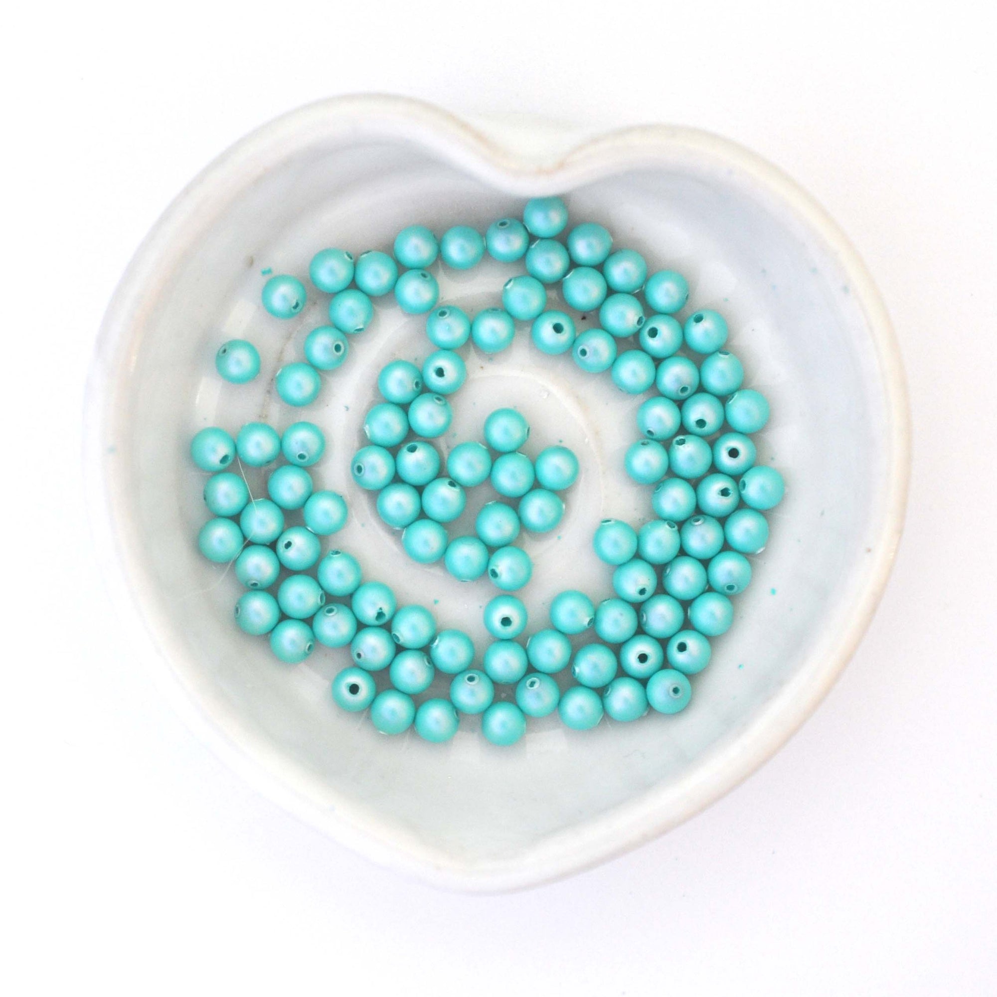 Iridescent Light Turquoise 5810 Barton Crystal Round Pearl Beads 4mm