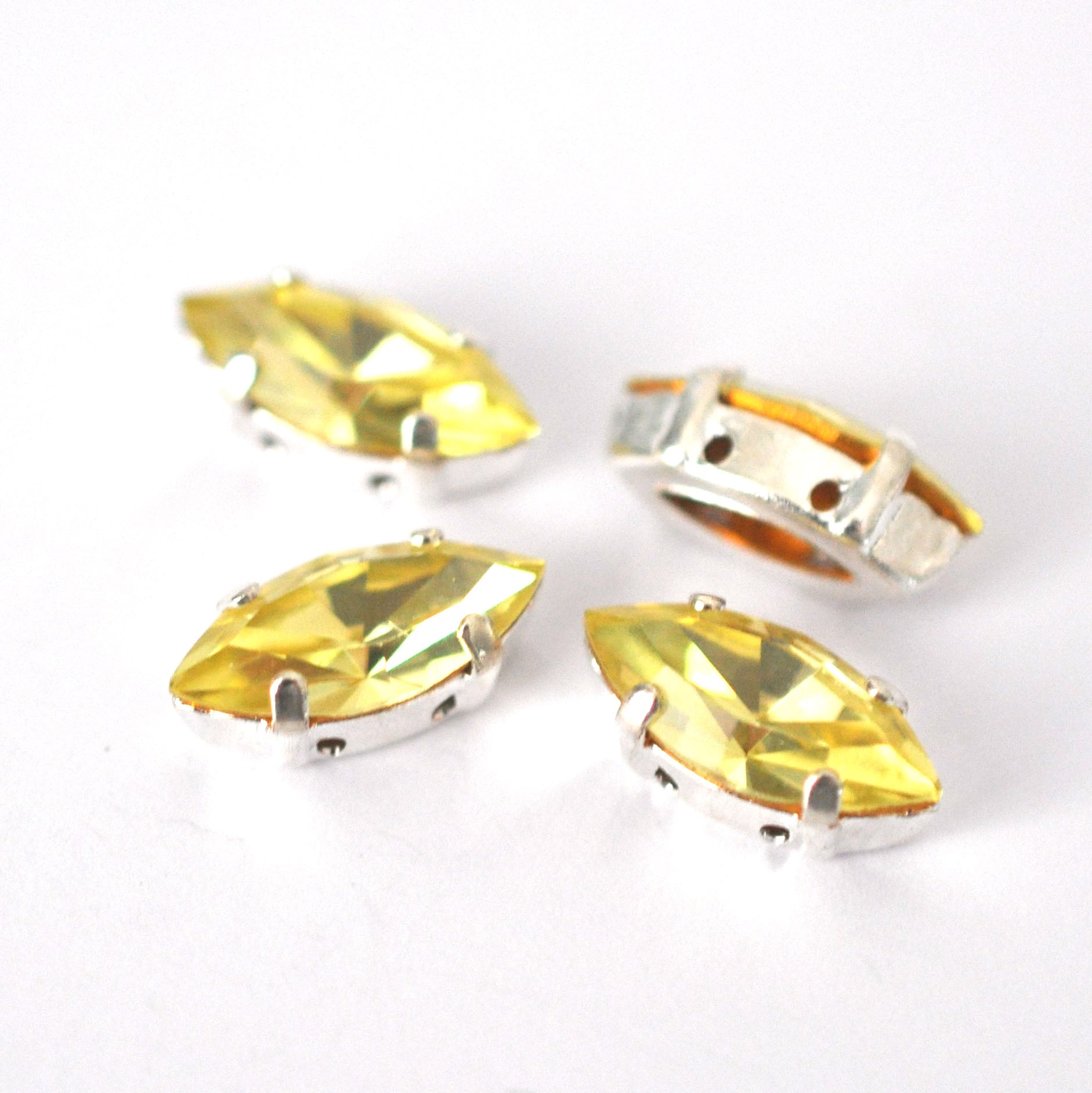 Jonquil 15x7mm Navette Sew On Crystals - 4 Pieces