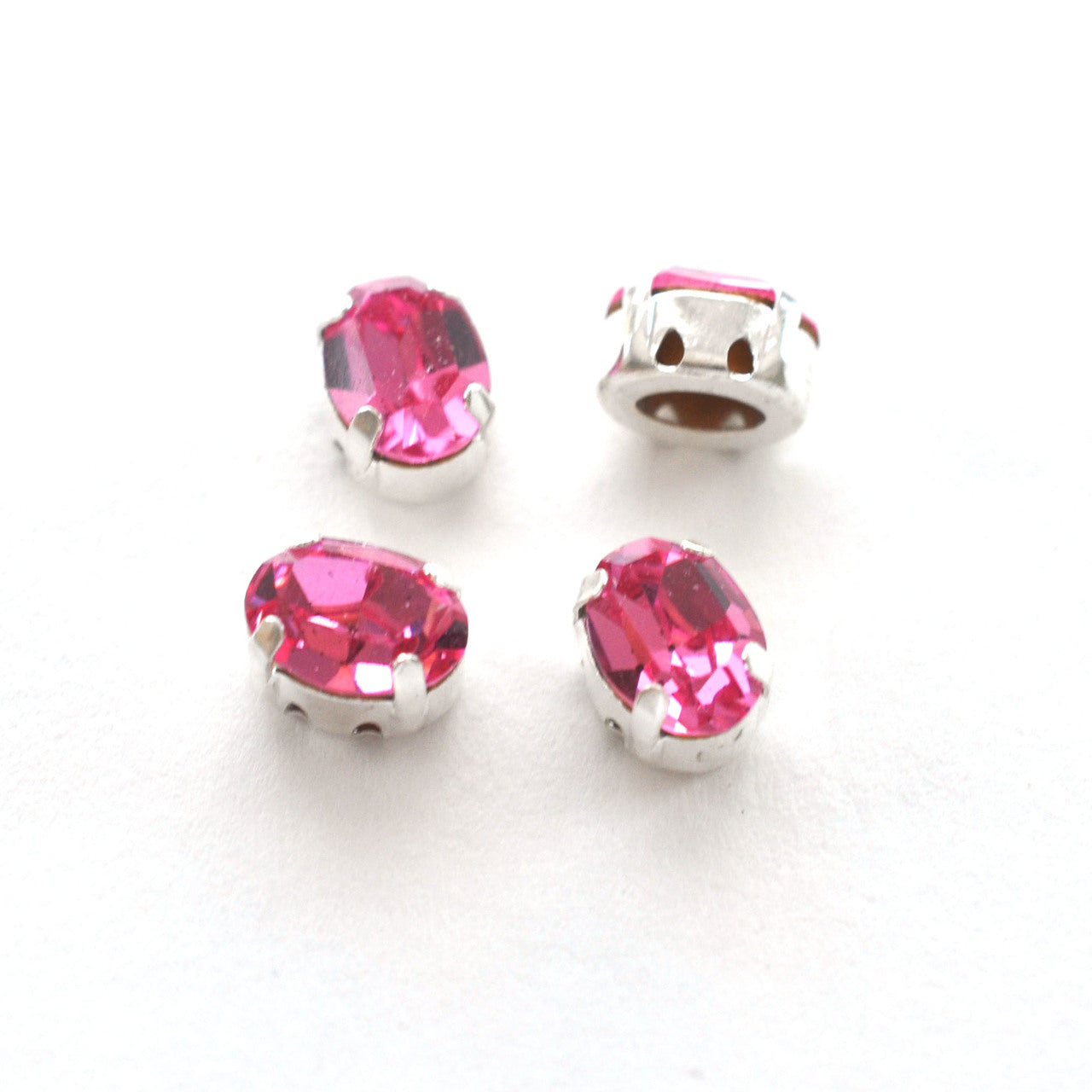 Rose 8x6mm Sew On Set Ovals - 4 Pieces