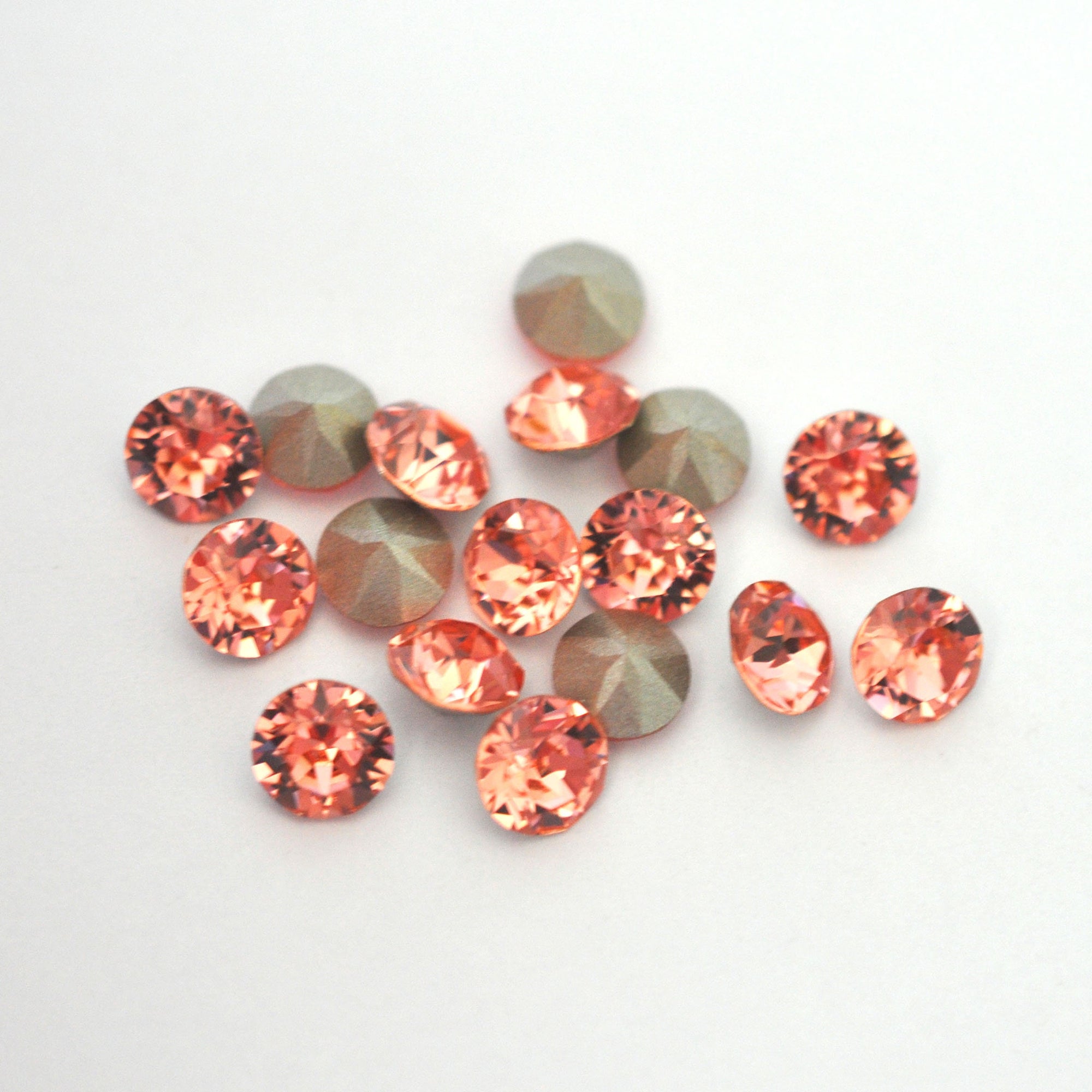 Rose Peach 1088 Pointed Back Chaton Barton Crystal 29ss, 6mm