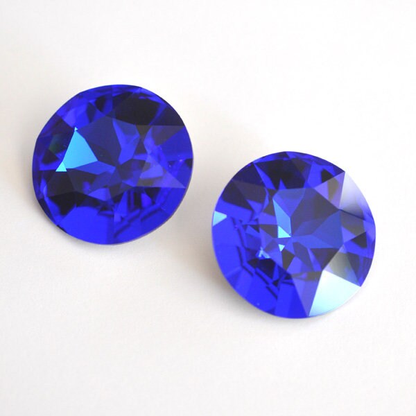 Majestic Blue Round Fancy Stone 1201 Barton Crystal 27mm, 1 Crystal
