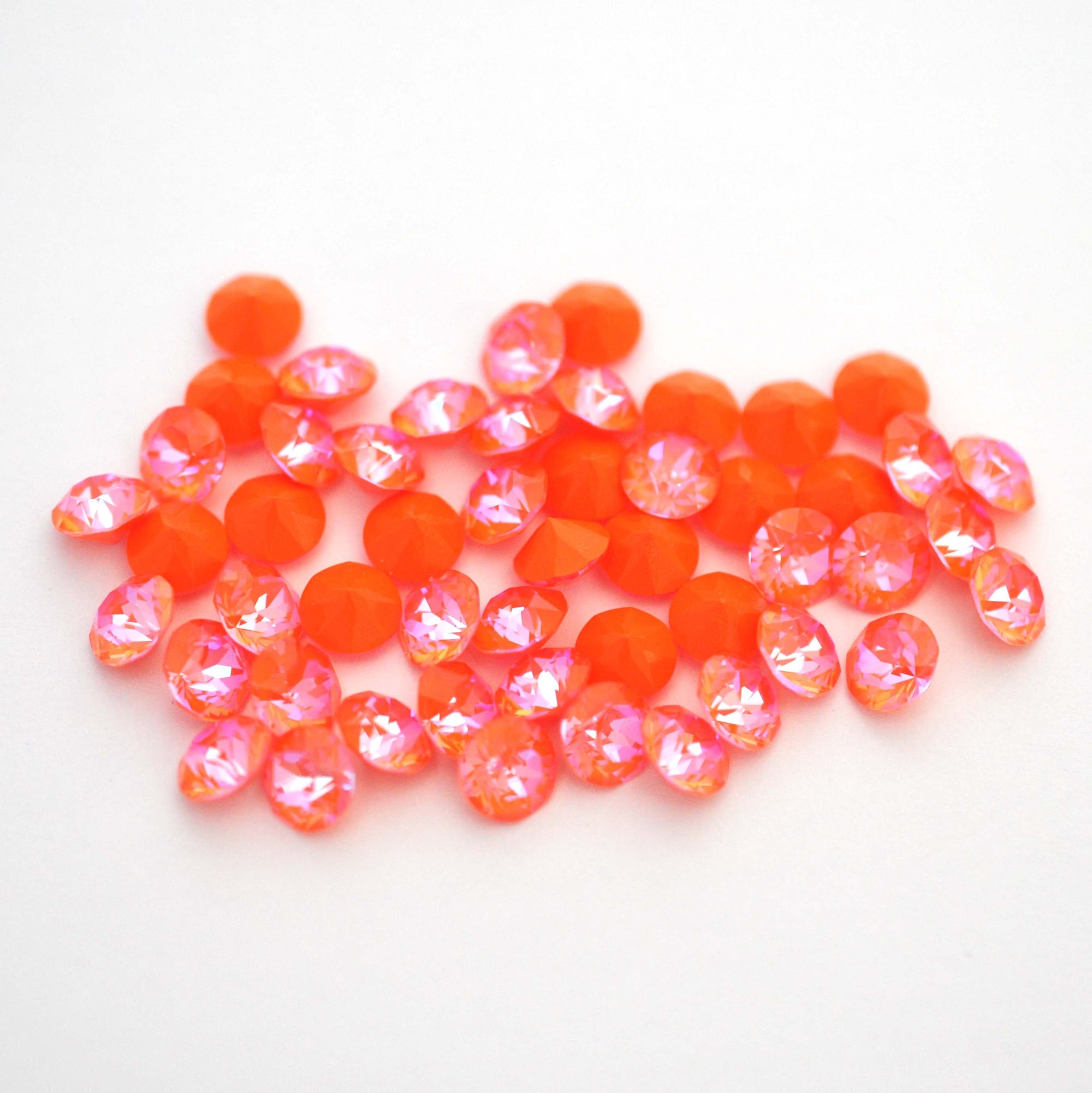Orange Glow Delite 1088 Pointed Back Chaton Barton Crystal 29ss, 6mm