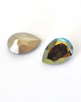 Iridescent Green Pear Shape 4320 Barton Crystal 18x13mm, 1 Piece