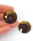 Lilac Shadow Round Fancy Stone 1201 Barton Crystal 27mm, 1 Crystal