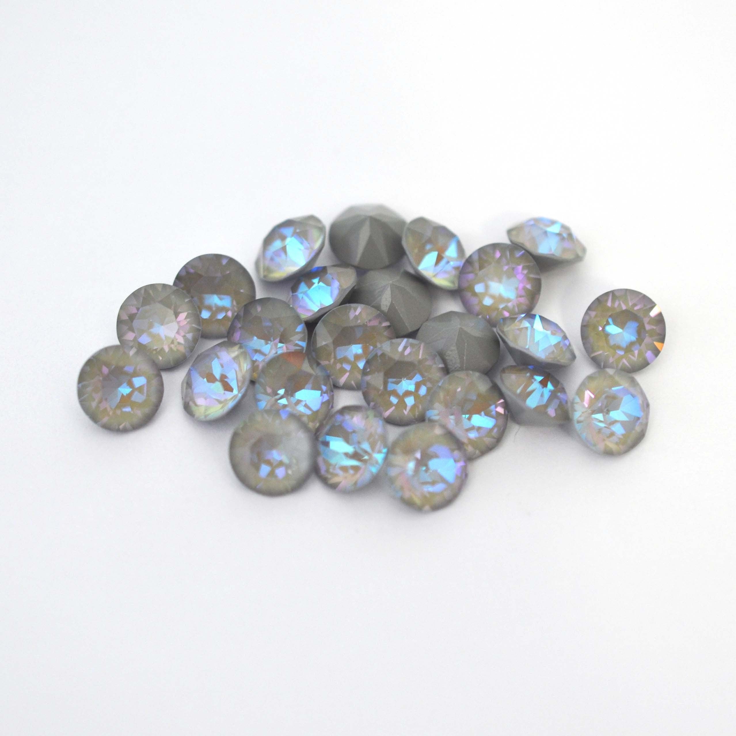 Serene Gray Delite 1088 Pointed Back Chaton Barton Crystal 39ss, 8mm