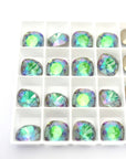 Water Lily - Aqua Luminous Green - 4470 Cushion Cut Barton Crystal 12mm