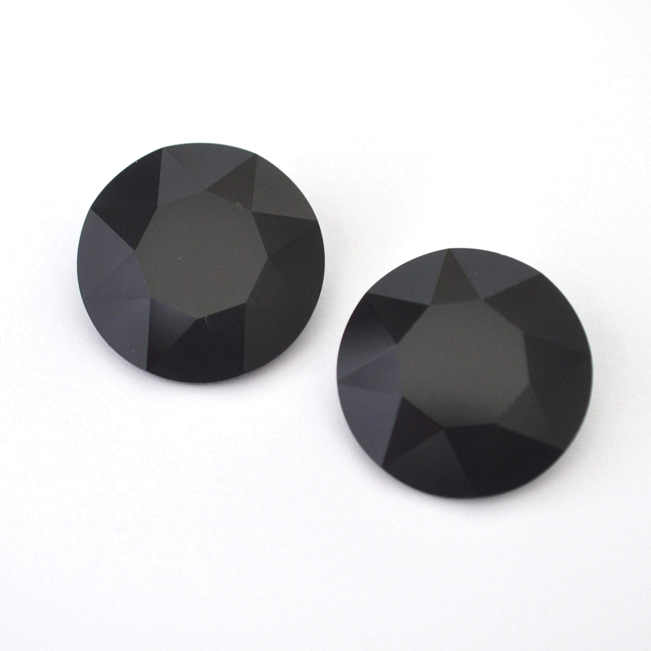 Jet Black Round Fancy Stone 1201 Barton Crystal 27mm, 1 Crystal
