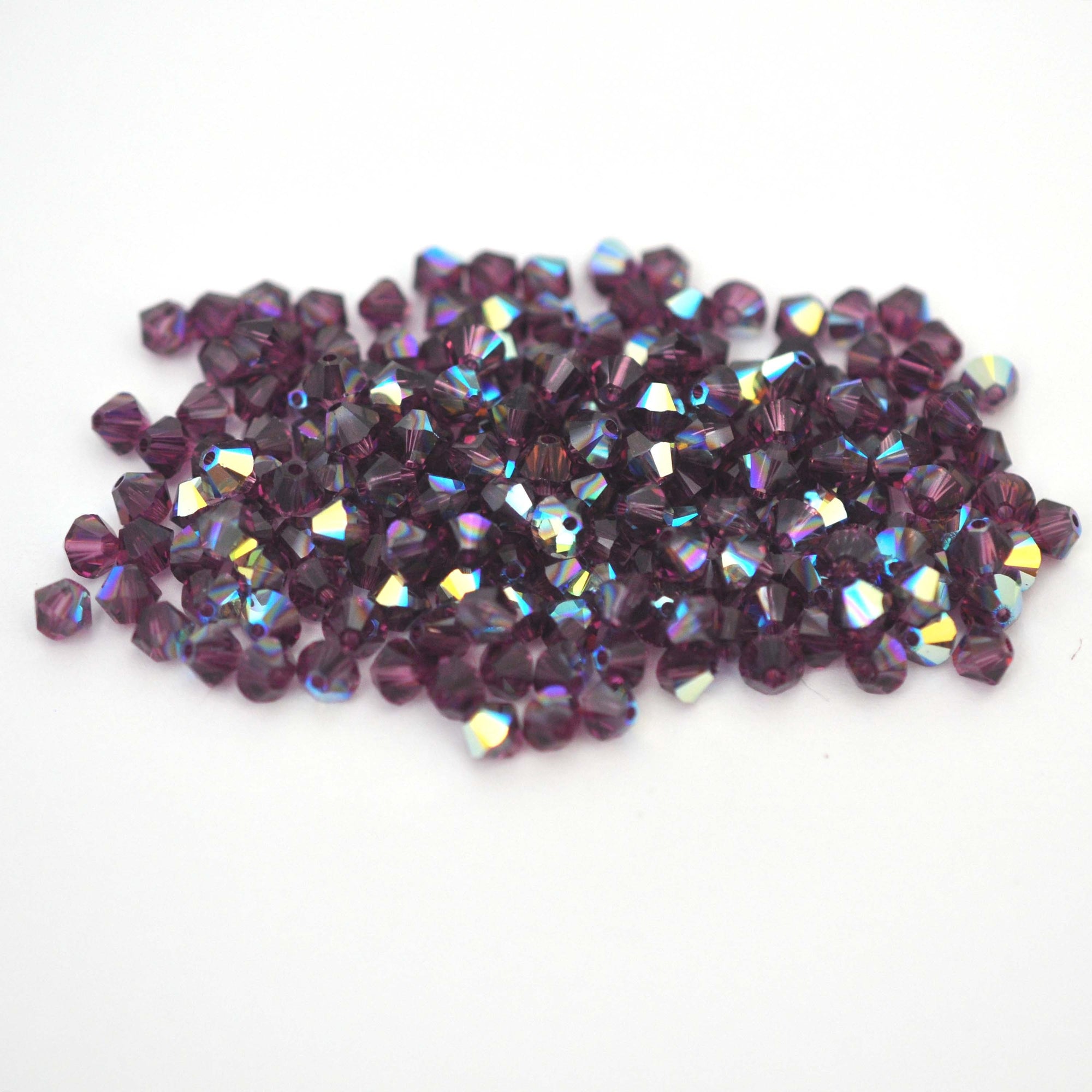 Amethyst AB Bicone Beads 5328 Barton Crystal 4mm
