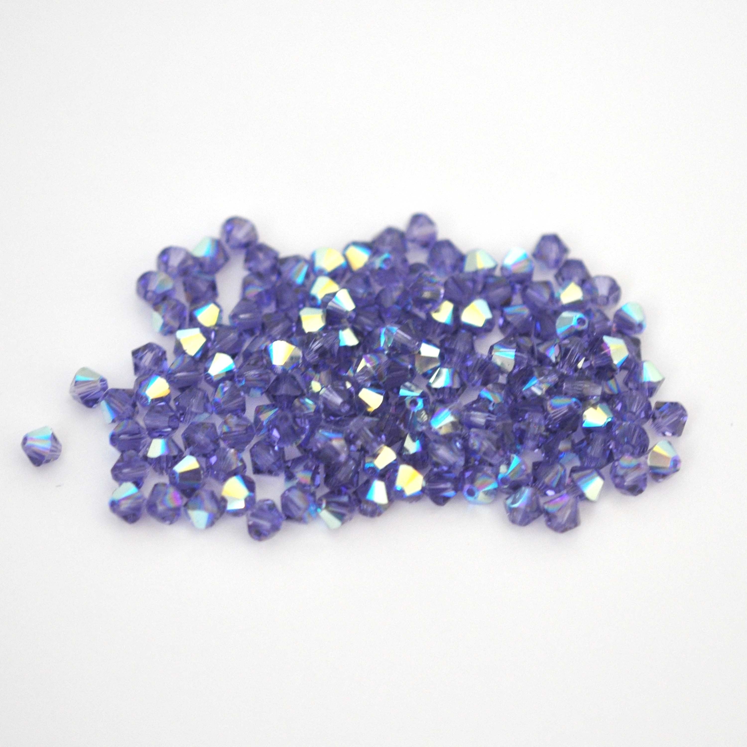 Tanzanite AB Bicone Beads 5328 Barton Crystal 4mm