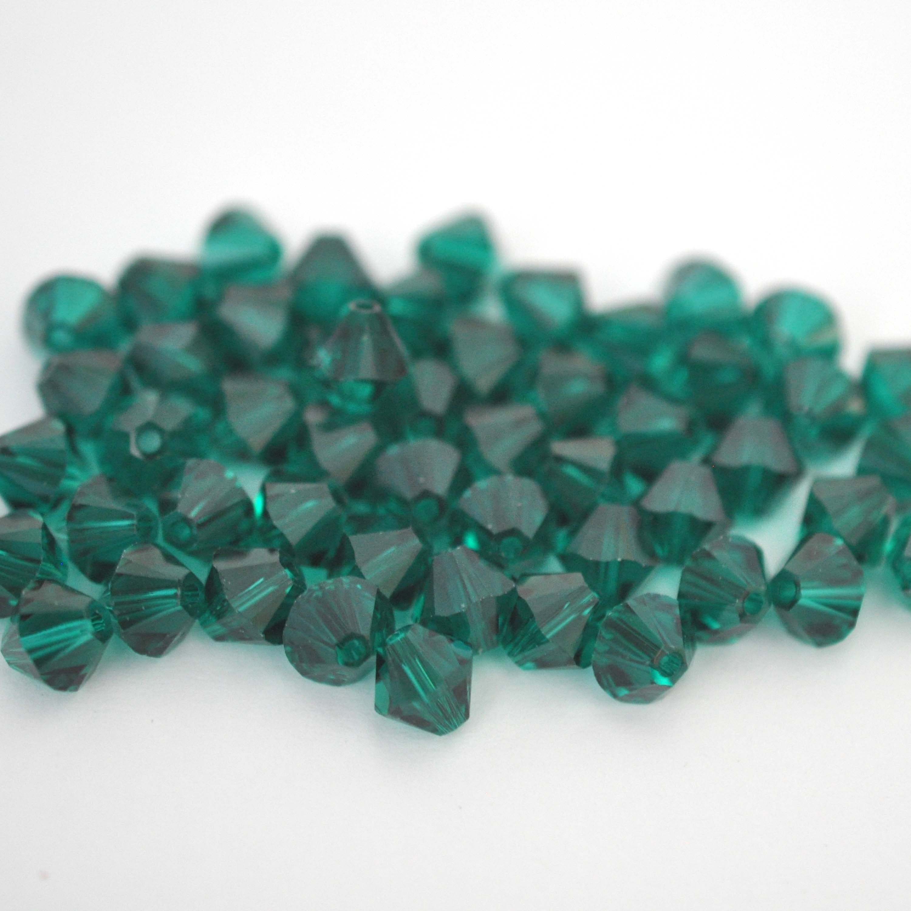 Emerald Bicone Beads 5328 Barton Crystal 4mm