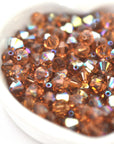 Light Smoked Topaz AB Bicone Beads 5328 Barton Crystal 6mm